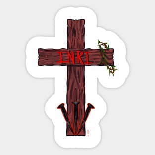 Wooden cross Sticker